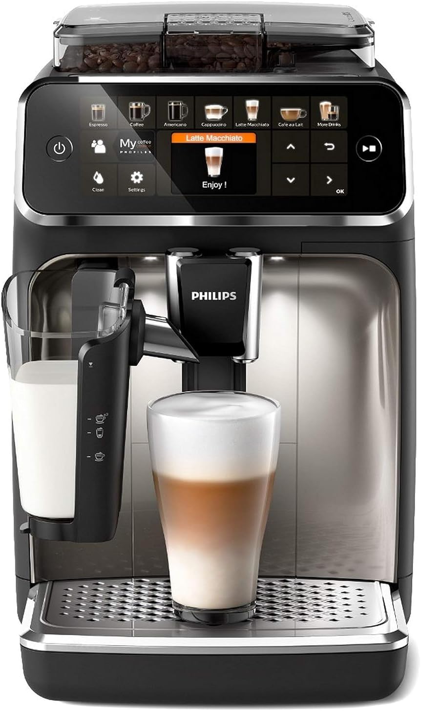 2026 Philips Série 5400 Machine Expresso - Café à Grain - LatteGo Mousseur à Lait, 12 Spécialités de Café, Affichage Intuitif, 4 Profils Utilisateur, Noir (EP5441/50)