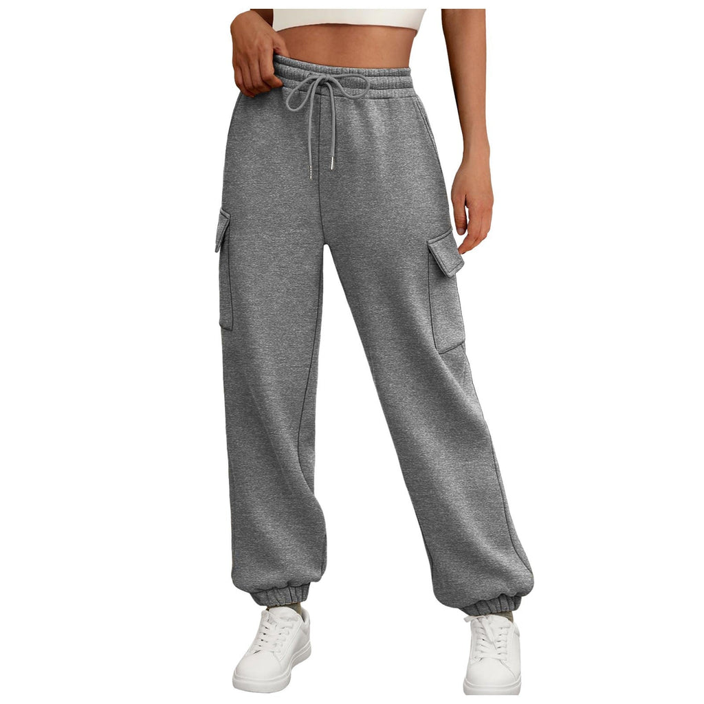 Jogging décontracté cargo doublé polaire baggy sport pour femme