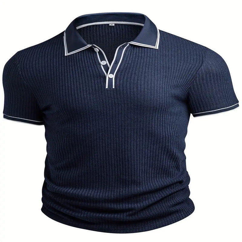 Polo manches courtes rayé décontracté été pour homme