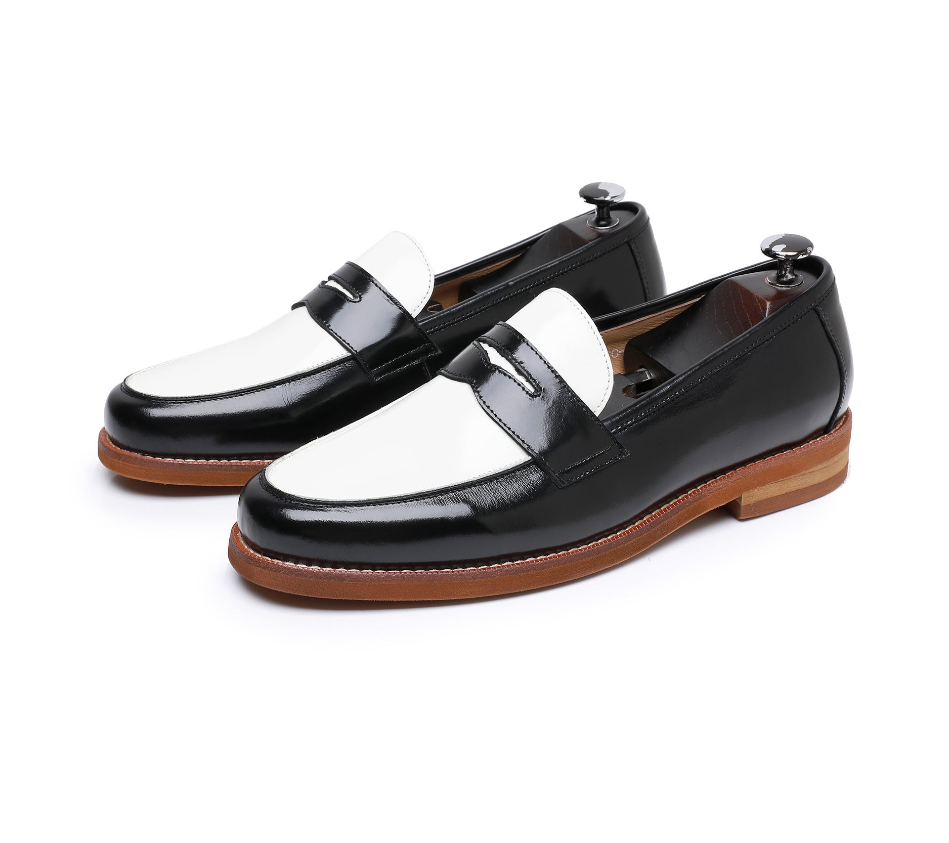 Mocassins fait main rétro en cuir intemporel pour homme