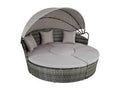 2026 Bain de soleil transat meuble jardin rond modulable gris 2208062