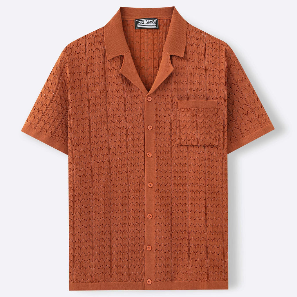 Men's Summer Half Sleeve Cuban Collar Knitted Polo Shirt - LAKD London