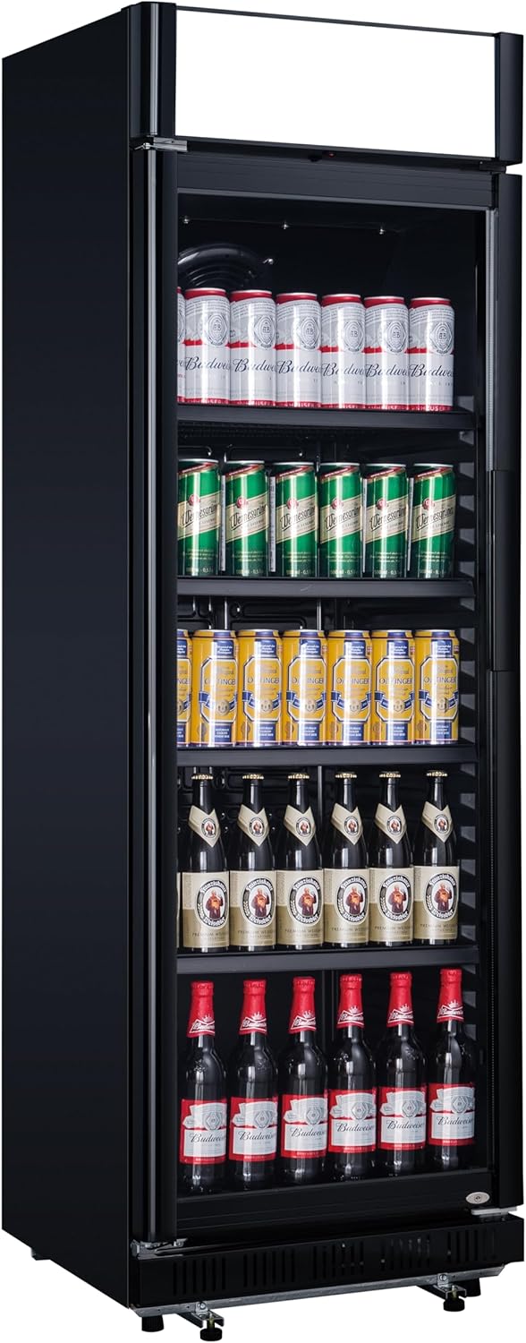 2026 METRO Professional Réfrigérateur à Boissons GSC2360B, Acier/Verre, 62 x 63.6 x 175.3 cm, 347 L, avec Serrure, Noir