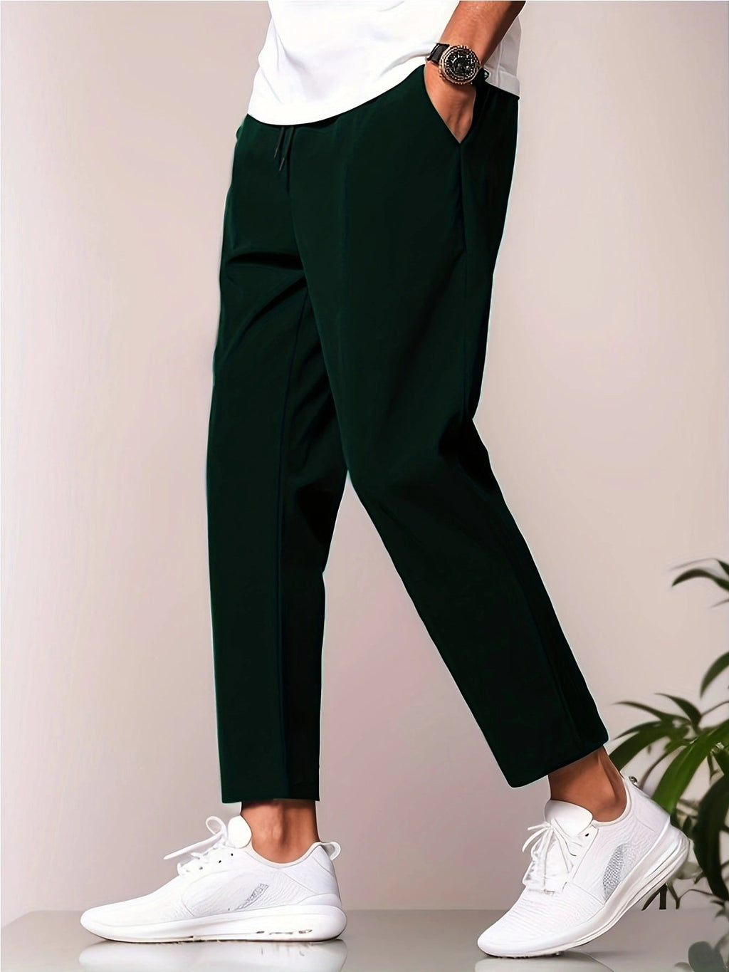Pantalon coupe ajustée longueur cheville décontracté été confortable pour homme
