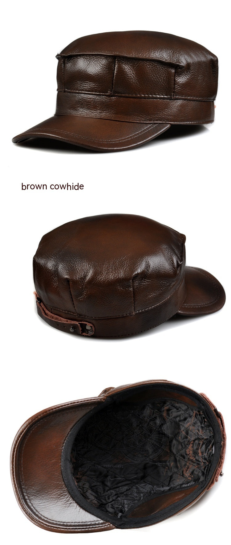 Men's Premium Genuine Leather Octagonal Flat Cap Winter Style - LAKD London