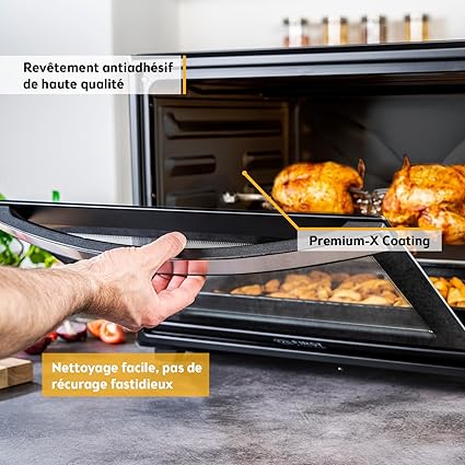 2026 TZS First Austria Mini-four 60 l I 2000 W I Convection + Rôtisserie I 4 éléments chauffants I Plage de température jusqu'à 230 °C I Minuterie 60 min I Inox I Noir