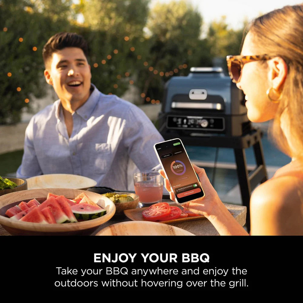2026 2025 Ninja Woodfire Pro Connect XL Barbecue et Fumoir Électrique avec Support et Housse