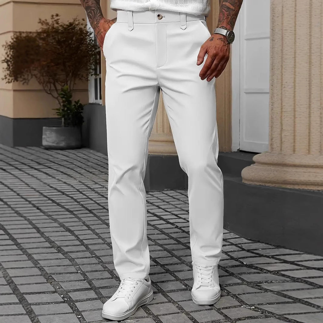 Pantalon couleur unie professionnel chic décontracté pour homme
