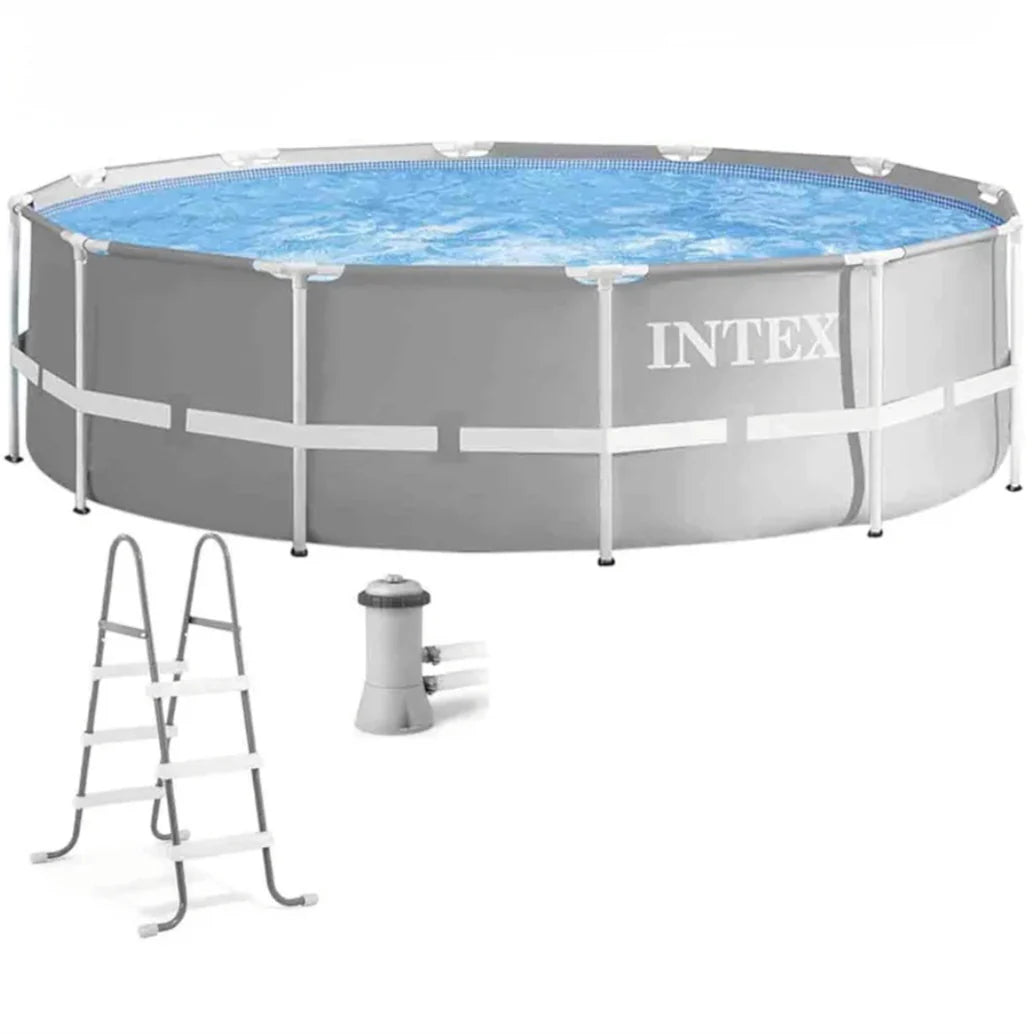 2026 2025 Intex Prism Frame – Piscine Hors-sol 12 pieds x 39 pouces, Structure Acier, Filtre et Échelle Inclus, Édition Limitée