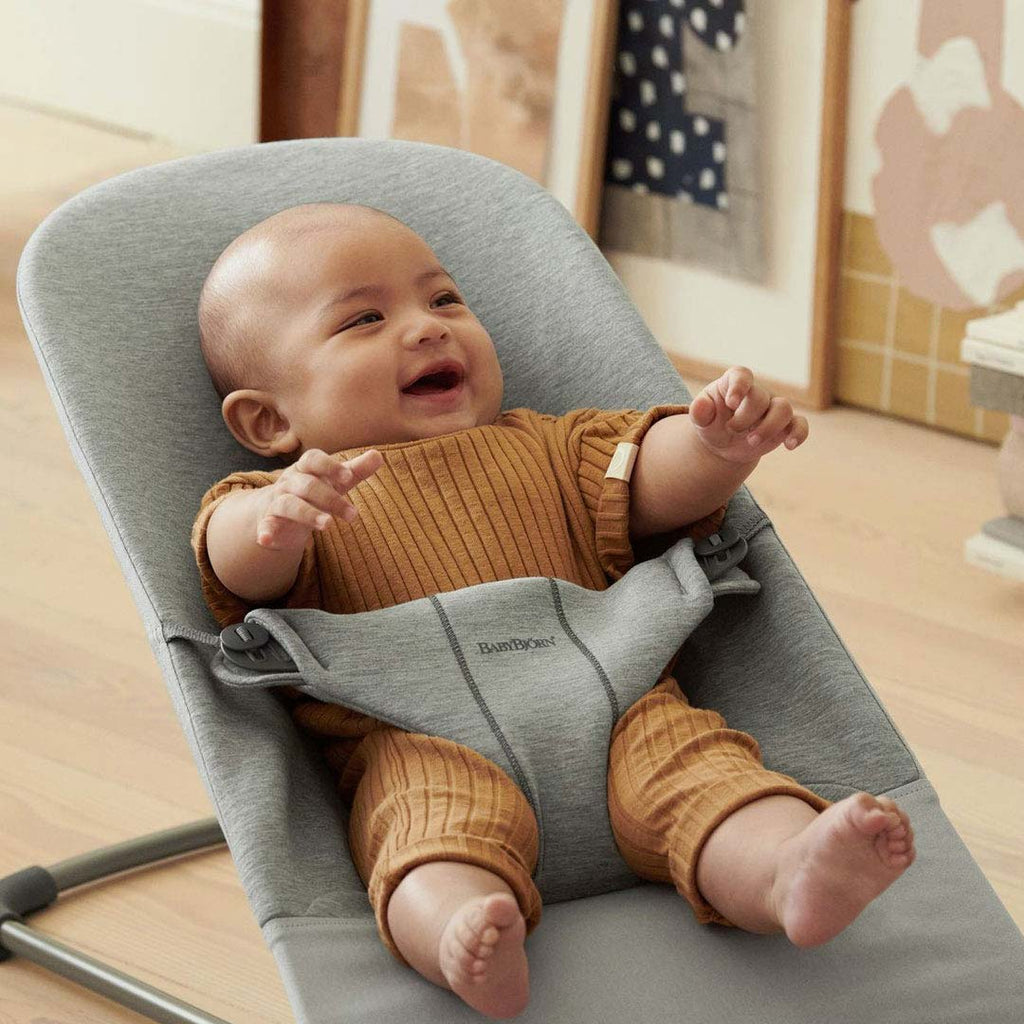 2026 2025 BabyBjorn Bouncer Bliss - Jersey 3D - Gris Clair
