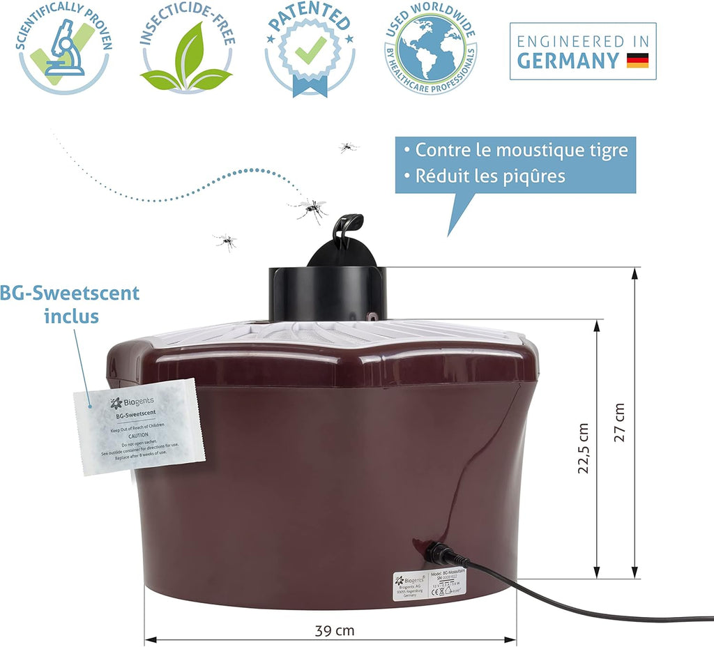 2026 BIOGENTS Piège Extérieur Anti-Moustiques & Moustiques Tigres | Efficace Contre Les Moustiques Tigres | Attractif 2 Mois Inclus | Piège Electrique BG-MOSQUITAIRE