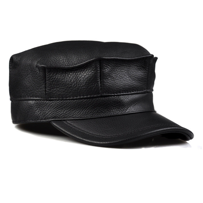 Men's Premium Genuine Leather Octagonal Flat Cap Winter Style - LAKD London