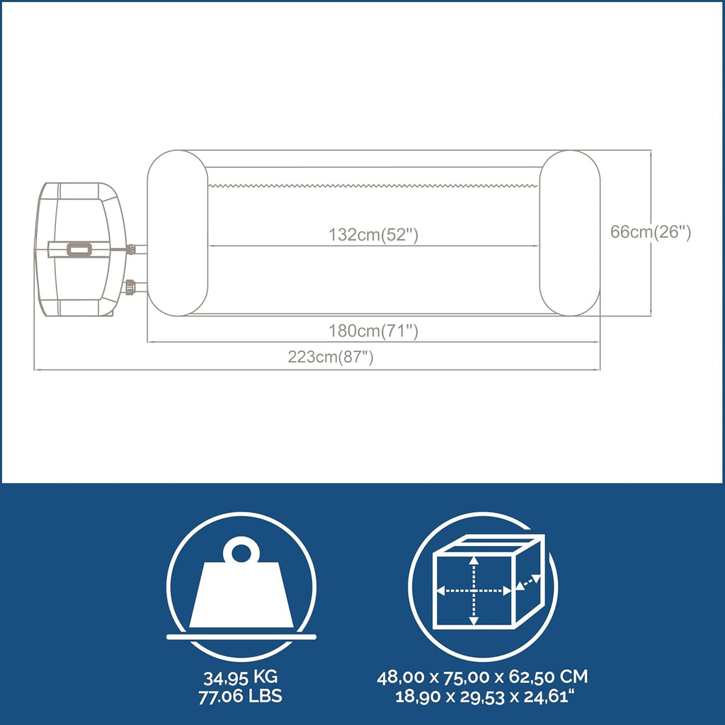 2026 Spa gonflable rond BESTWAY Lay-Z-Spa® Miami Airjet™ 2 - 4 personnes