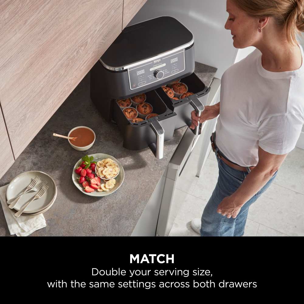 2026 2025 Friteuse à air double zone 9,5 L Ninja Foodi Max grande capacité avec deux tiroirs indépendants