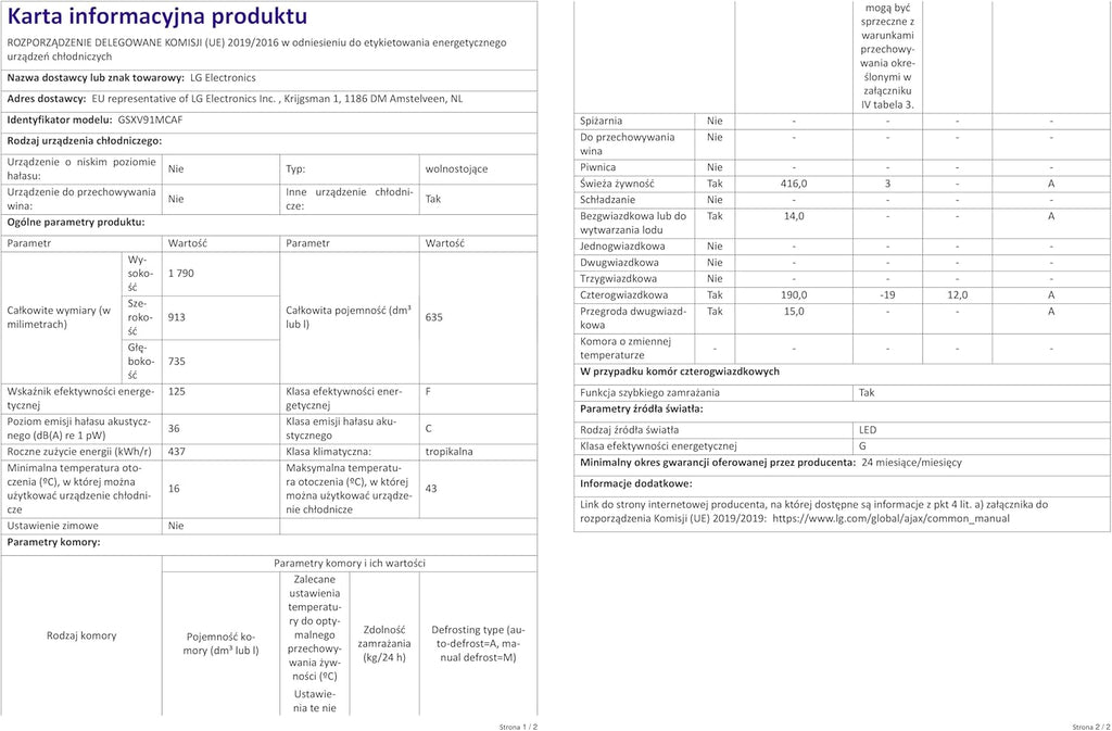 2026 LG GSXV91MCAF Réfrigérateur combiné - Side by Side, 635L, InstaView, Total No-Frost, Compartiment congélation, Distributeur d'eau et glace UVnano, Compresseur Inverter Linear, Wi-Fi, Noir, Classe F