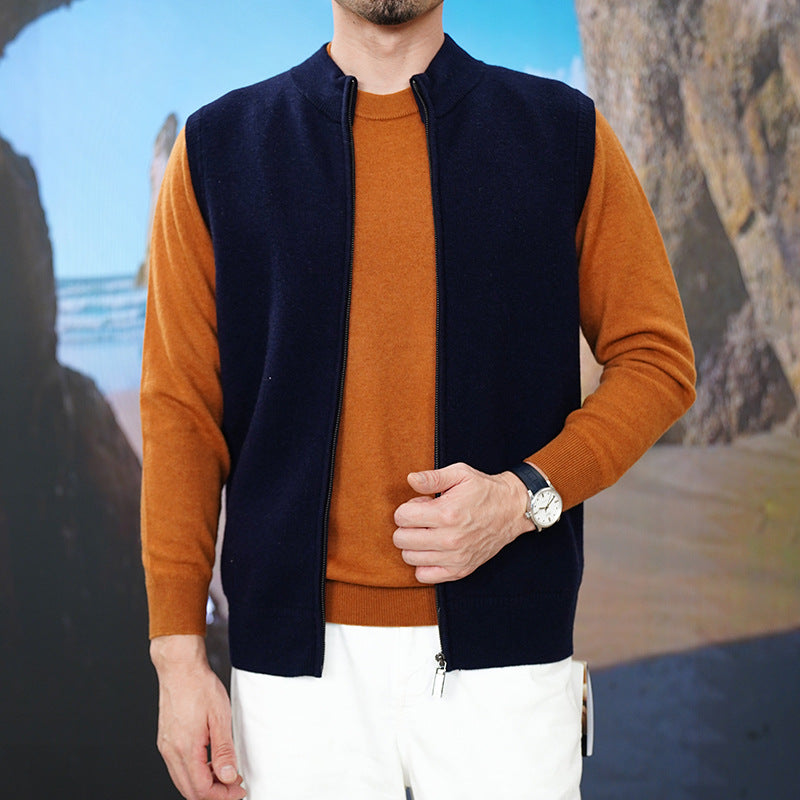Gilet élégant décontracté tricoté chaud coupe ample pour homme