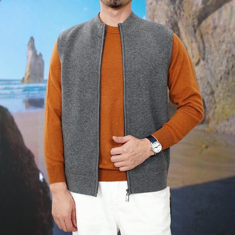 Gilet élégant décontracté tricoté chaud coupe ample pour homme