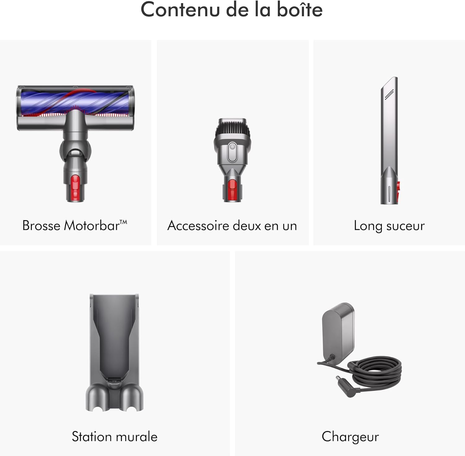 2026 2025 Dyson V8 Advanced™ Aspirateur Balai sans Fil – 130 AW, 40 Min d’autonomie, Brosse Motorbar Auto-démêlante, Accessoires combinés, Station Murale, Argent/Nickel