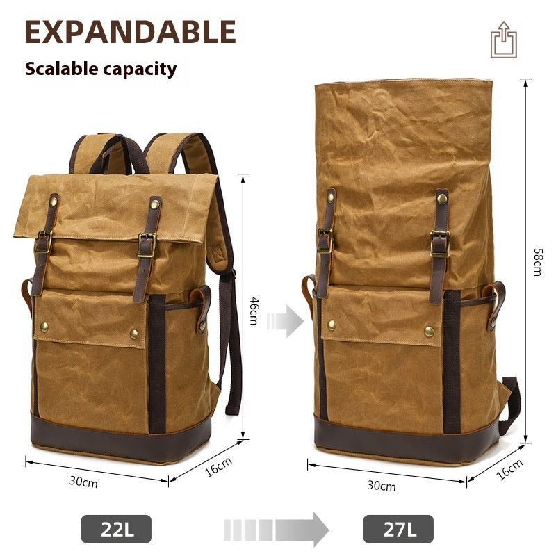 Men's Multifunctional Waterproof Leather Backpack Outdoor Travel Large Capacity - LAKD London
