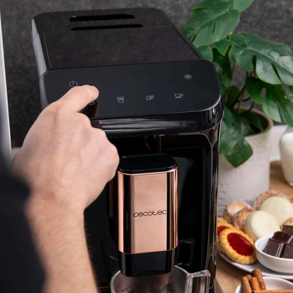 2026 2025 Machine à café entièrement automatique Cecotec Cremmaet Macchia Black Rose – 1350 W, Thermobloc, Pompe à 19 Bars, Système Plug&Play, Réservoir à café avec moulin intégré, Nettoyage automatique
