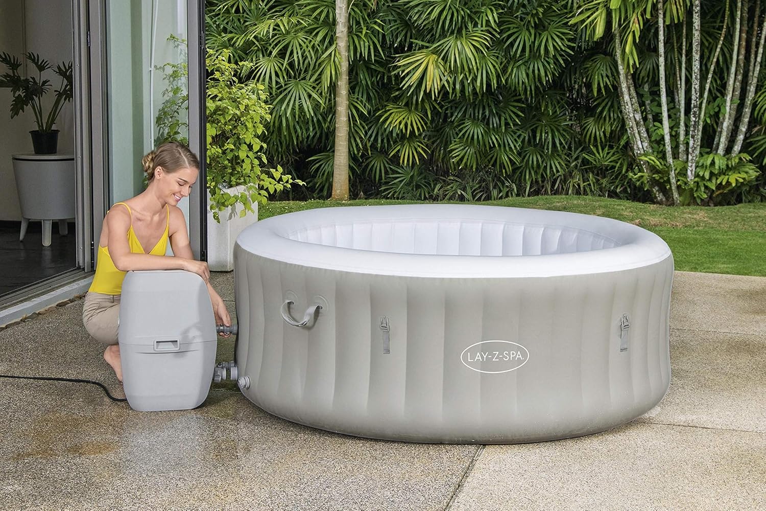 2026 Spa gonflable rond BESTWAY Lay-Z-Spa® Miami Airjet™ 2 - 4 personnes
