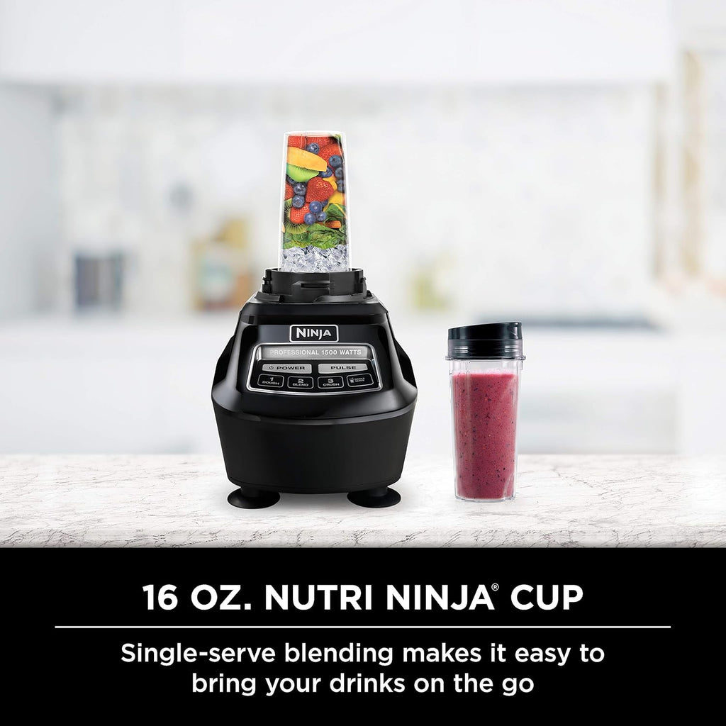 2026 2025 Ninja Mega Kitchen System, 1500W, Blender XL 72 oz et Robot Culinaire 8 Tasses avec (2) Gobelets To-Go 16 oz, Technologie Total Crushing - Smoothies, Glace Pilée, Purées, Pâte & Plus, Noir, BL770