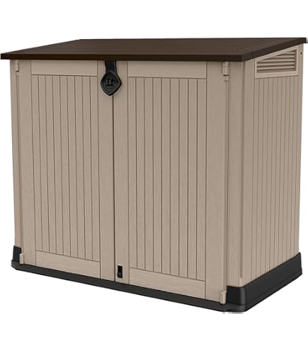 2026 Keter Store It ARC Abri de jardin extérieur, capacité 1200 litres, taupe et beige