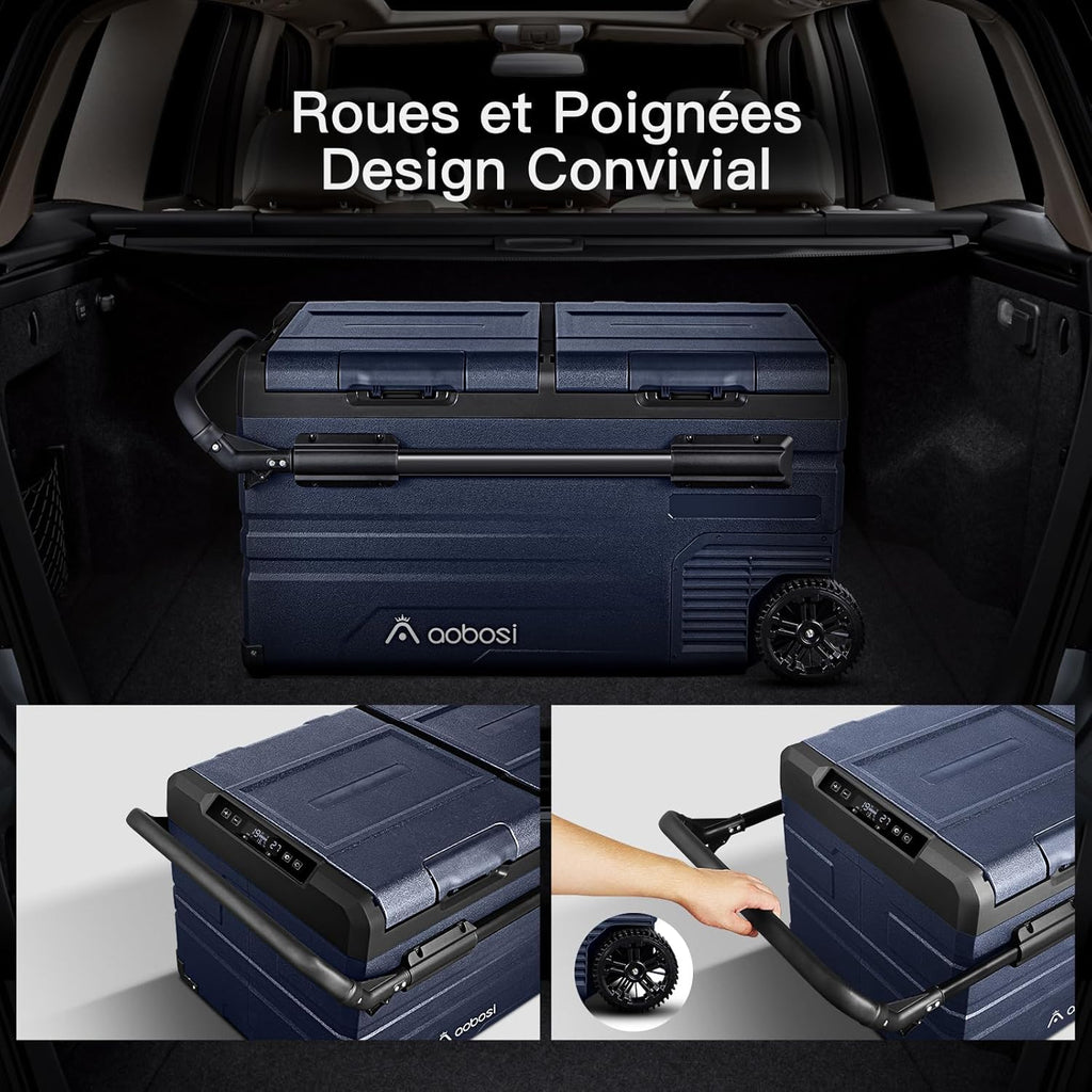 2026 115L Glaciere Electrique Double Zone,Glaciere a Compression WiFi APP,12 V/24 V et 100-240 V Frigo Camping,-20 ℃ à 20 ℃,pour Voiture,Camion,Bateau,Camping,Car,Caravanes,Voyageant,Maison