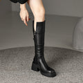 Women's Platform Below The Knee Boots | PU Leather Boots - Thick sole - LAKD London