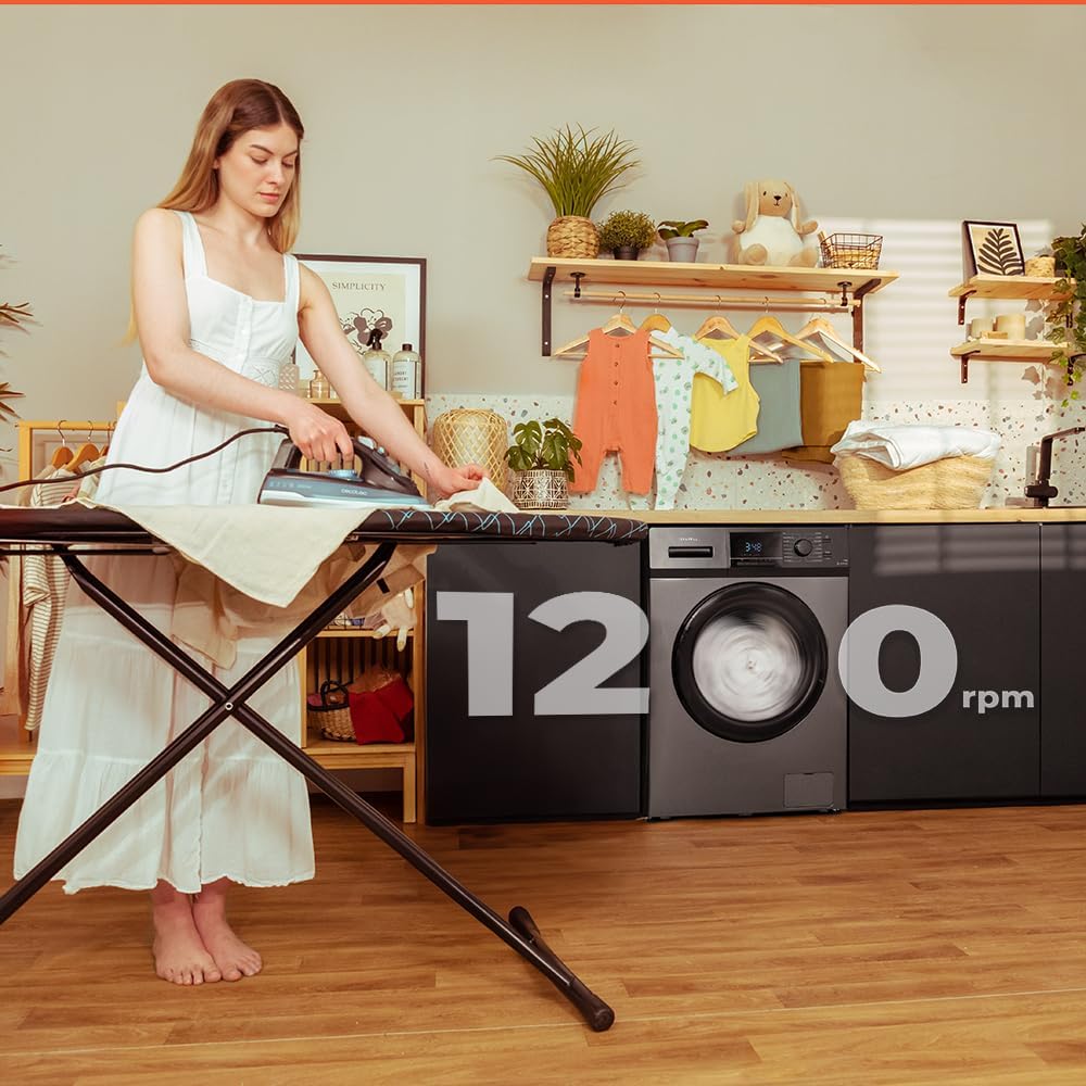 2026 Cecotec Lave-Linge 9Kg Chargement Frontal Bolero Dresscode 9410 Inverter A. 1900W, 1400 tr/min Réglable, 16 Programmes, Faible Consommation d'Énergie, Vapeur, Stérilisation du Linge