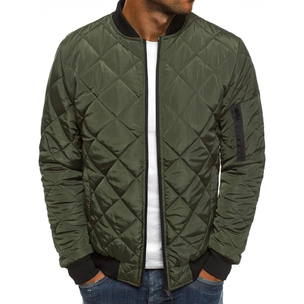 2026 Men's Comfortable Double Padded Bomber Jacket Wind Resistant Coat