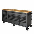2026 72 po. 18-Tiroir 24 po. D Mobile Workbench avec acier inoxydable en bois massif