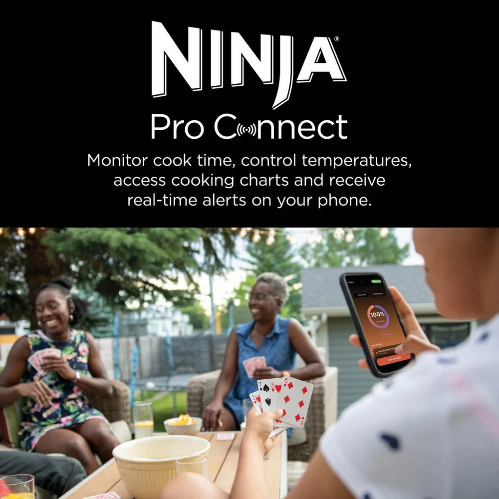 2026 2025 Ninja Woodfire Pro Connect XL Barbecue et Fumoir Électrique avec Support et Housse