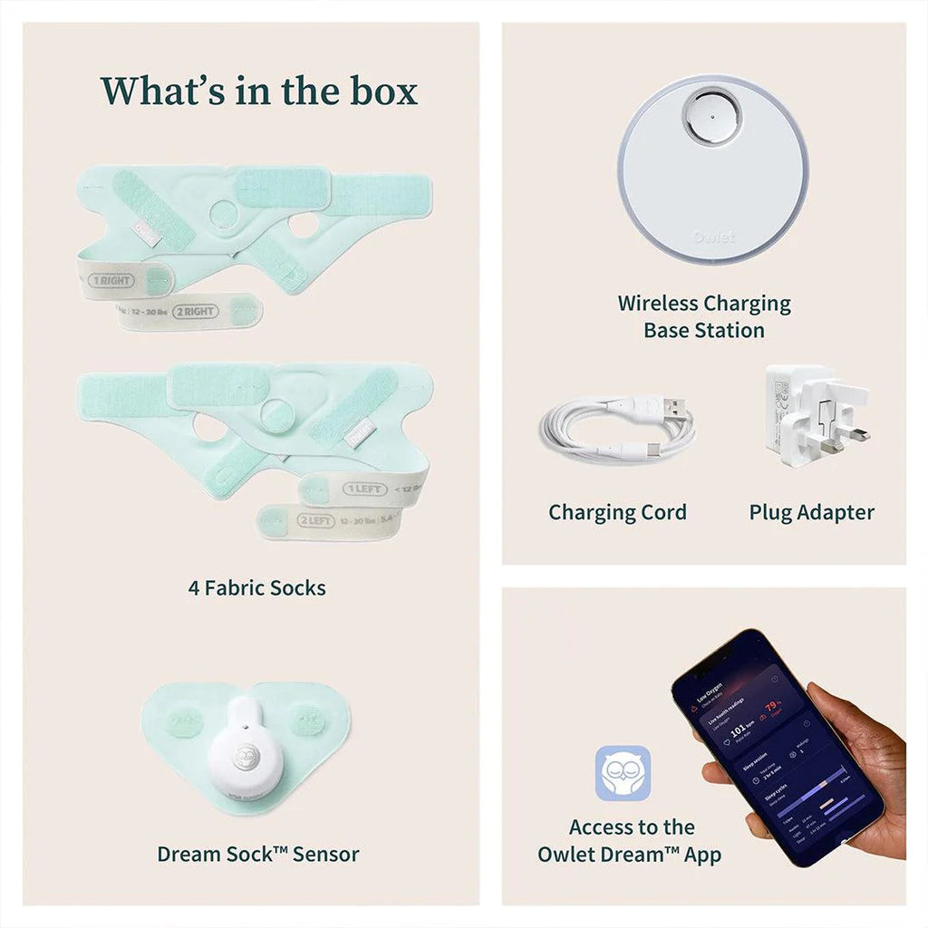 2026 2025 Owlet Dream Sock™ – Moniteur Bébé Intelligent avec Surveillance en Temps Réel du Pouls, de l’Oxygène et du Sommeil – Couleur Rose Poudré