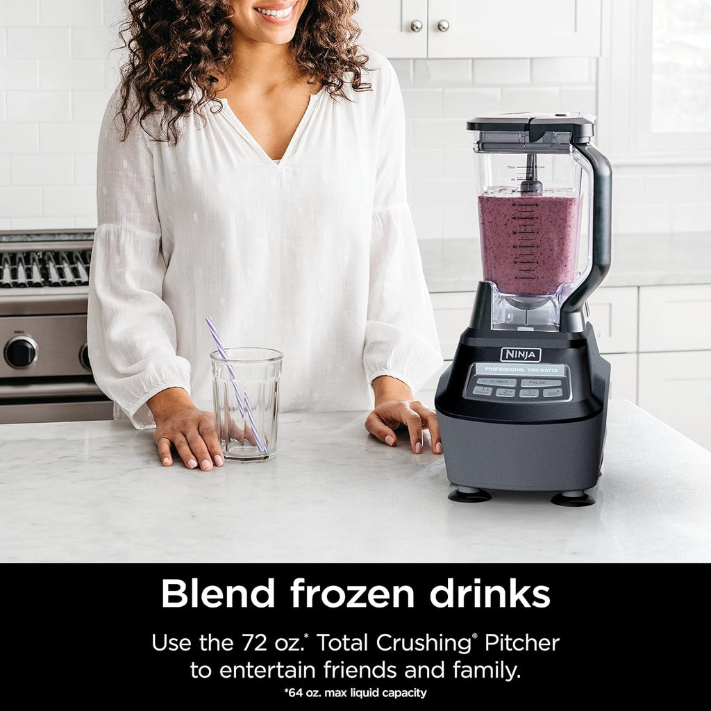 2026 2025 Ninja Mega Kitchen System, 1500W, Blender XL 72 oz et Robot Culinaire 8 Tasses avec (2) Gobelets To-Go 16 oz, Technologie Total Crushing - Smoothies, Glace Pilée, Purées, Pâte & Plus, Noir, BL770