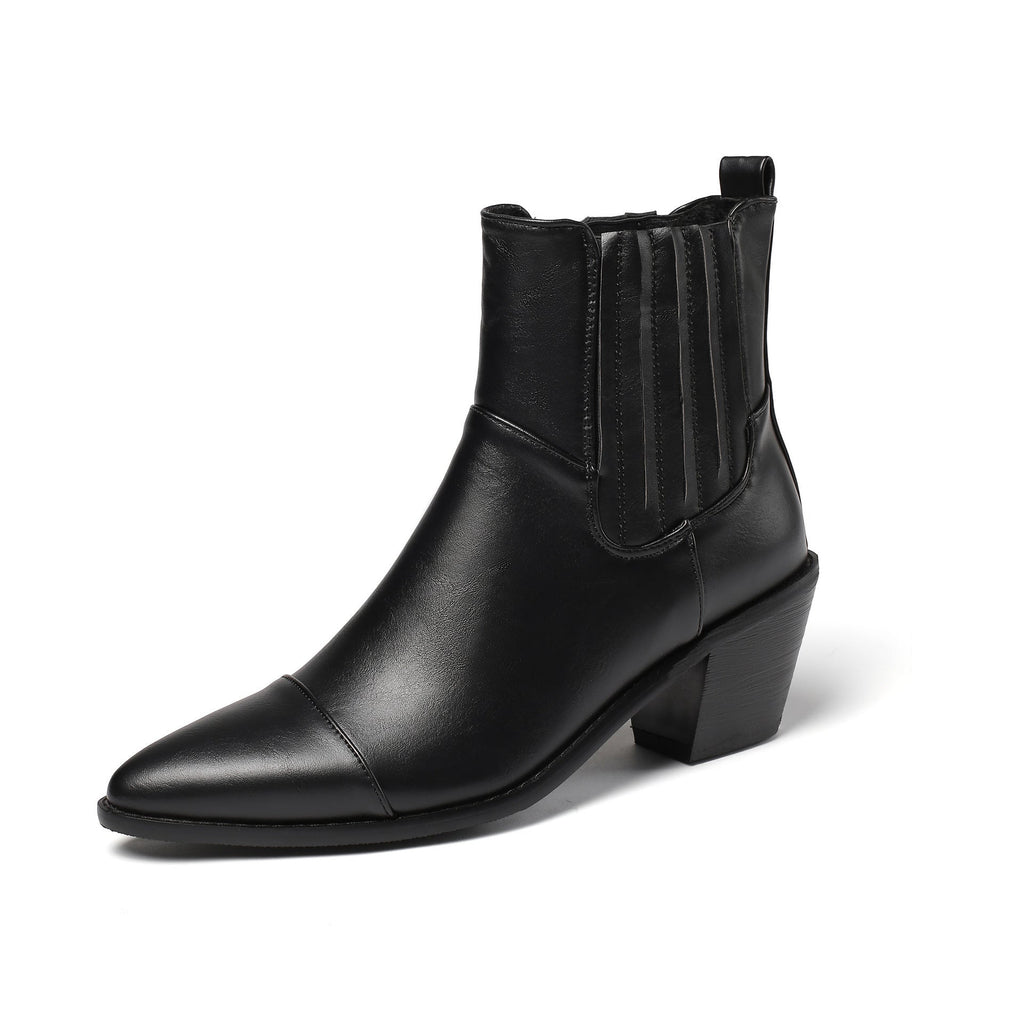 Bottines mi-long martin simple élégant couleur unie pour femme