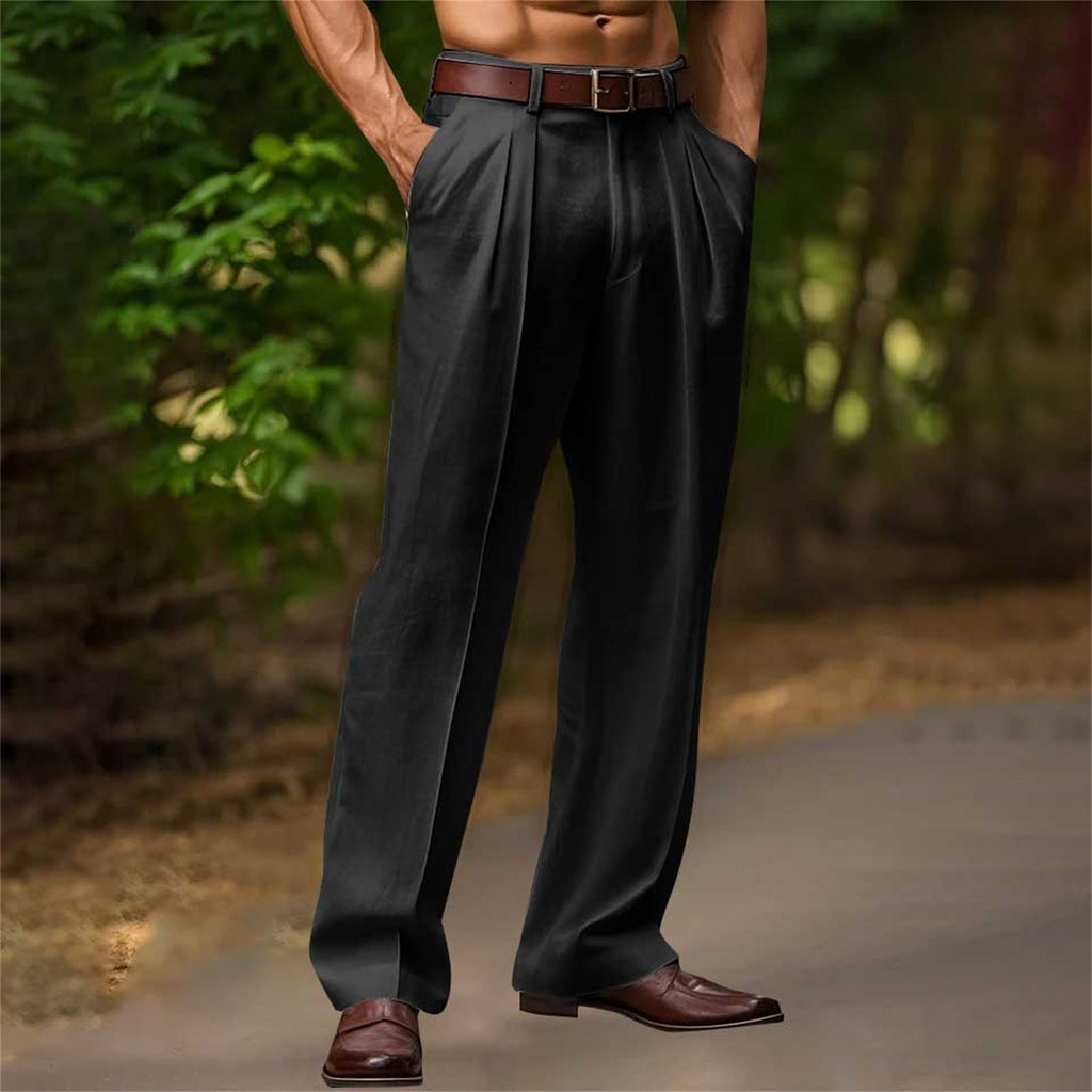 Pantalon en coton et lin décontracté respirant confort pour homme