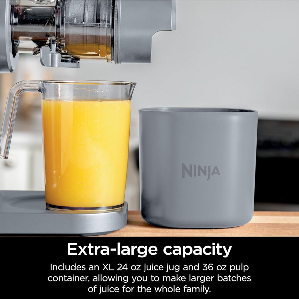 2026 2025 Ninja NeverClog Extracteur à Froid, Puissant, Contrôle Total de la Pulpe, Sur Plan de Travail, Électrique, 2 Fonctions de Pulpe, Compatible Lave-Vaisselle, 2ème Génération, JC151