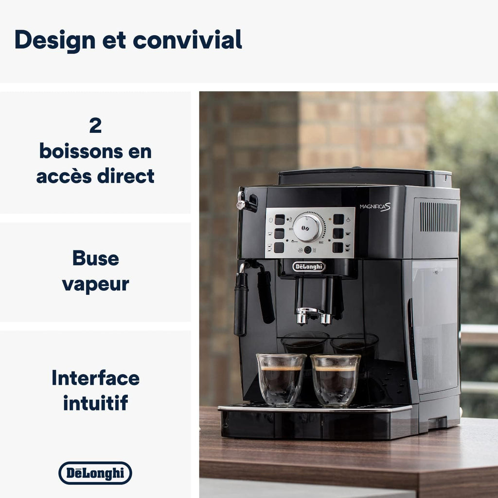 2026 Magnifica S Machine a Café Grain ECAM22.110.B, Machine Expresso et Cappuccino, 1.8L, Noir [Exclusif Amazon]