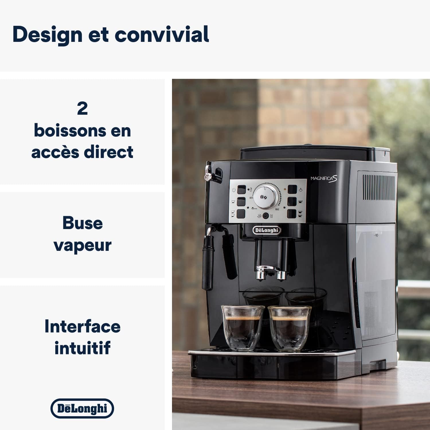 2026 Magnifica S Machine a Café Grain ECAM22.110.B, Machine Expresso et Cappuccino, 1.8L, Noir [Exclusif Amazon]