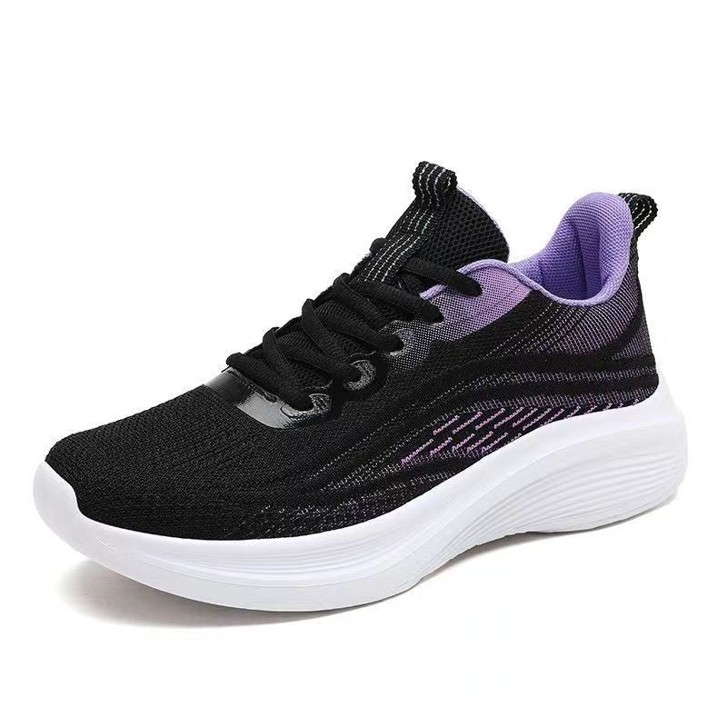 Chaussures de running léger en maille respirant anti skid amorti semelle souple pour femme