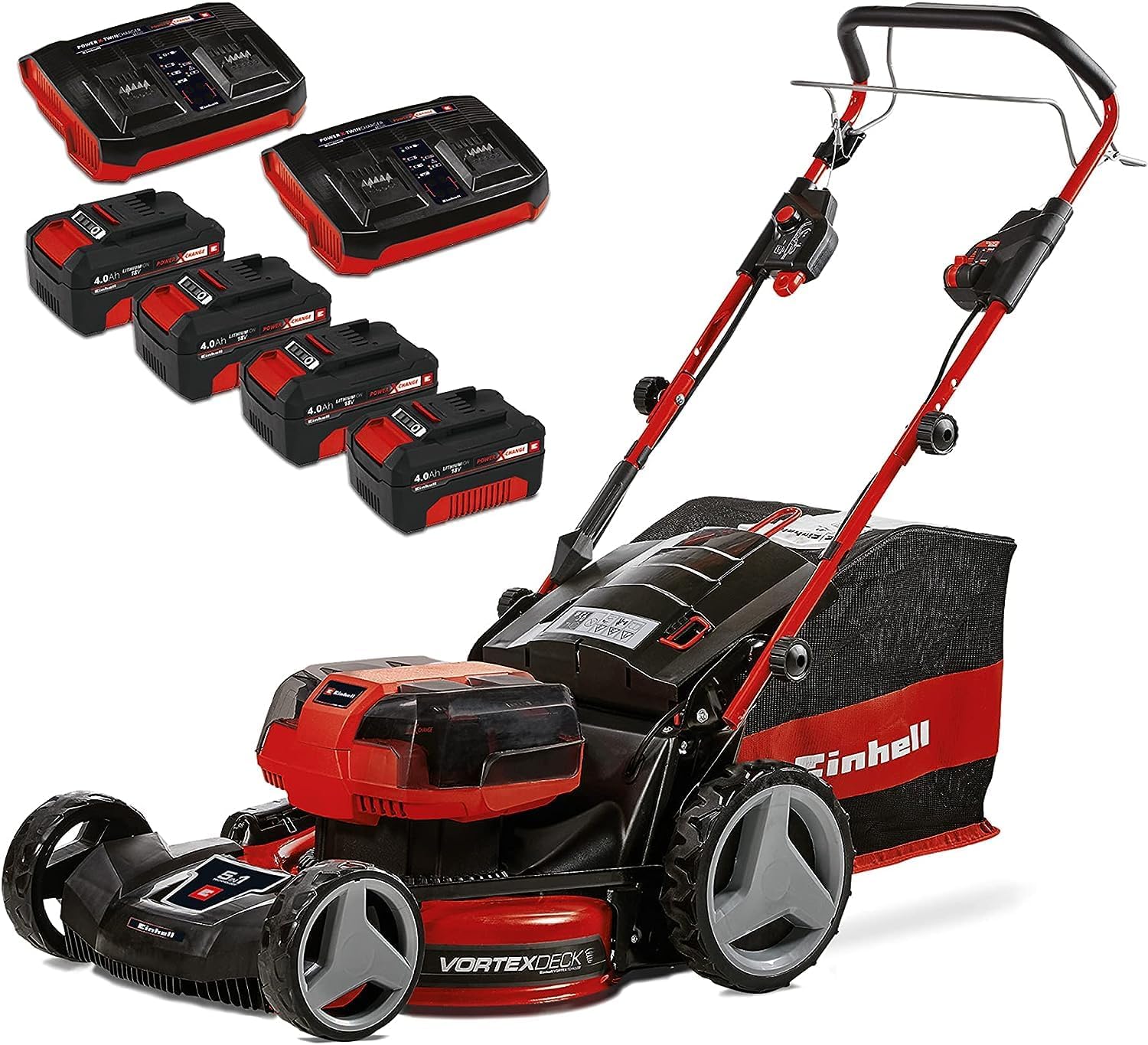 2026 2025 Einhell Professional GP-CM 36/47 S HW – Tondeuse Gazon Sans Fil 36V, Autotractée, Moteur Sans Charbon, Édition Limitée avec 4 Batteries 4,0Ah