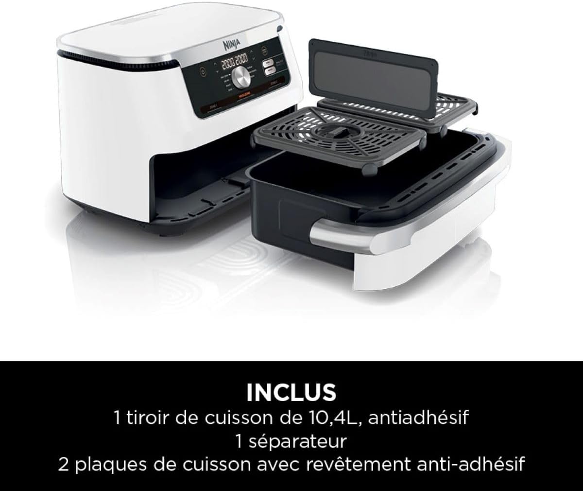 2026 2025 NINJA Foodi AF500EU – Friteuse à Air Chaud FlexDrawer 10,4 L, Double Zone avec Séparateur Amovible, 7 Fonctions de Cuisson – Édition Limitée Haute Performance