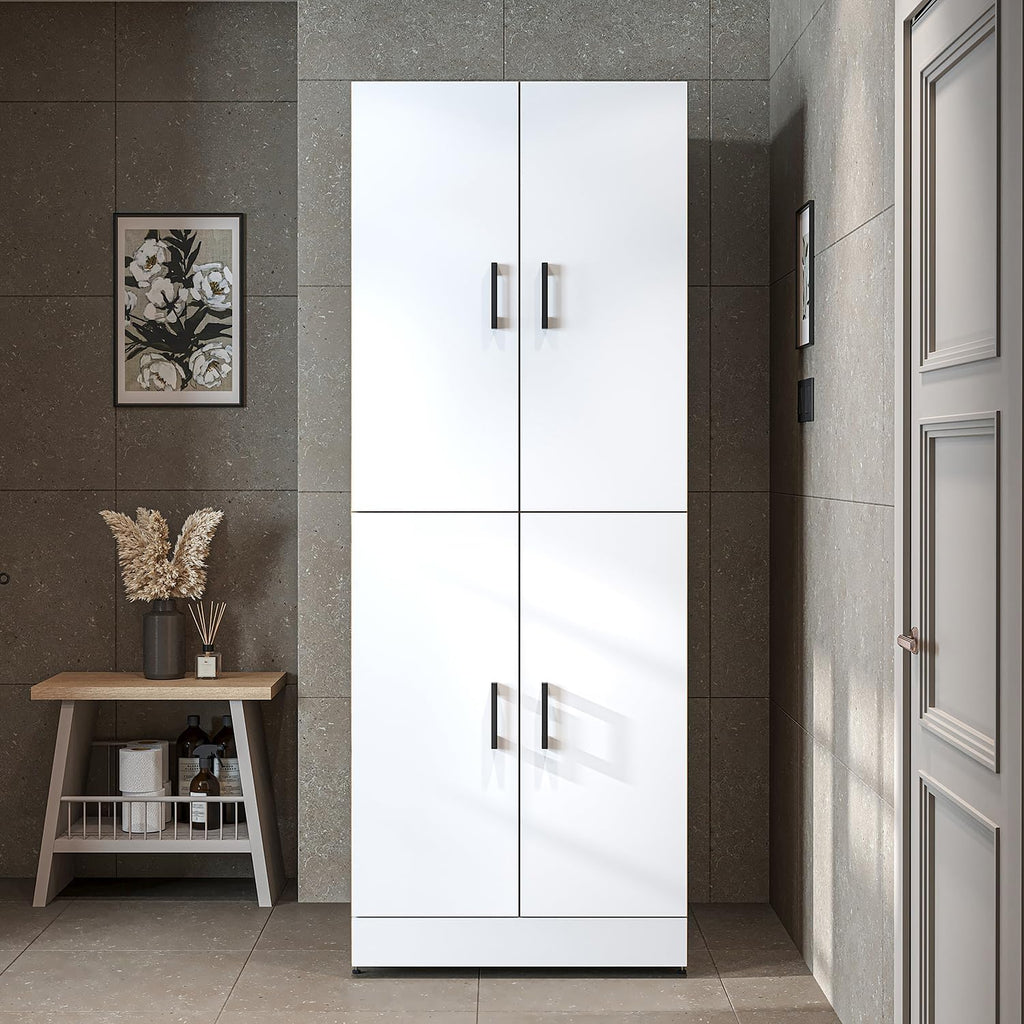 2026 ROOMART Dora Armoire de machine à laver, pour sèche-linge et machine à laver, en 4 couleurs, avec portes et planche coulissante (chêne anthracite)