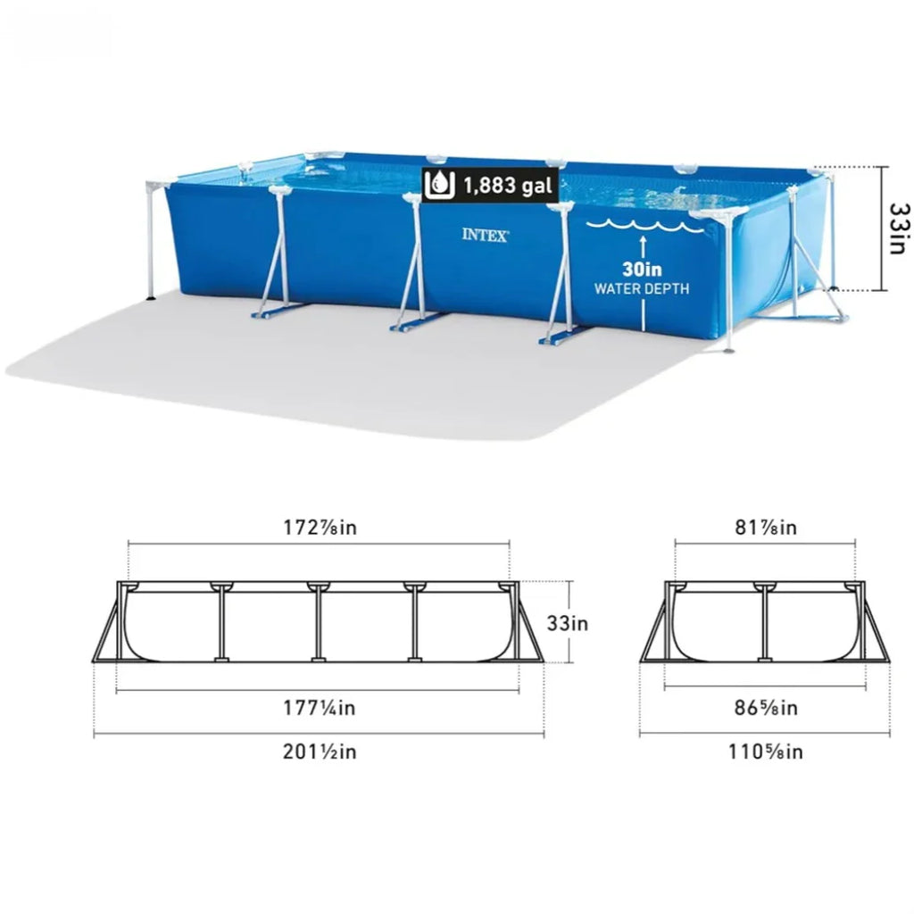 2026 2025 Intex Piscine Rectangulaire 450×220×84 cm – Cadre Acier Résistant, PVC 3 Couches, Édition Limitée