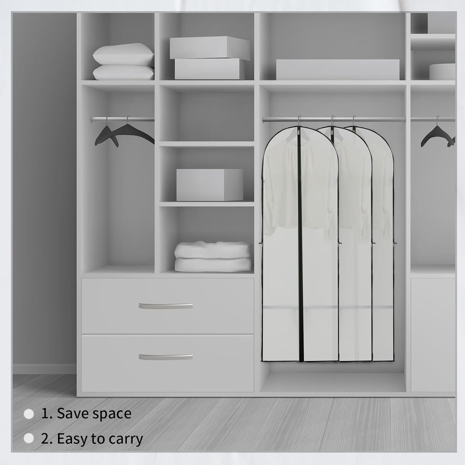BowLift | Long Garment Storage Cover – 180cm Dress Bag with Zipper & Window (Buy 1, Get 1 FREE)