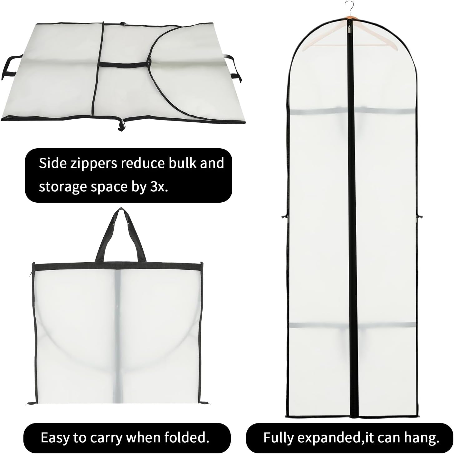 BowLift | Long Garment Storage Cover – 180cm Dress Bag with Zipper & Window (Buy 1, Get 1 FREE)