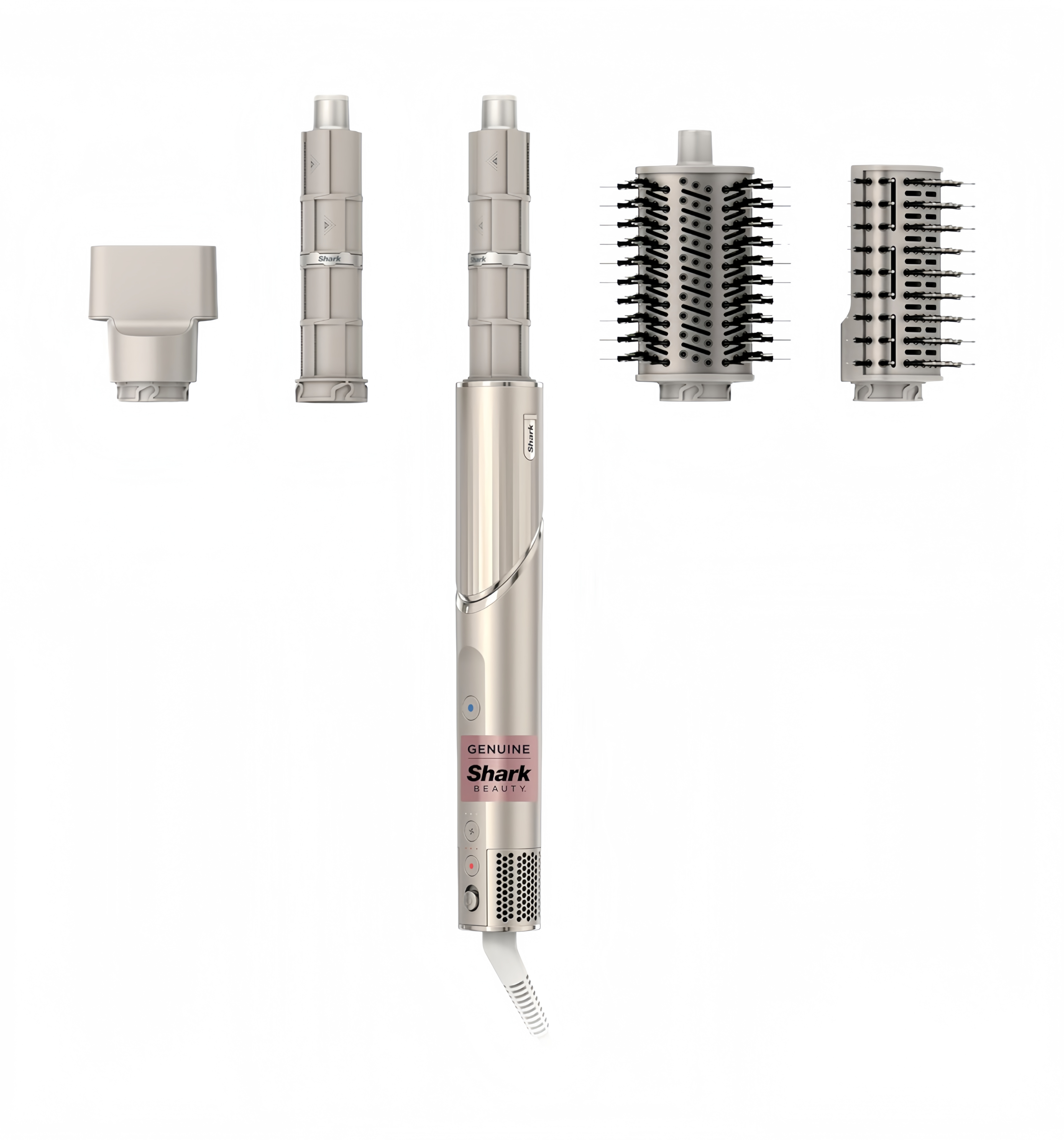 2026 2025 Système de coiffage et de séchage Shark HD430 FlexStyle, sèche-cheveux brosse puissant et multi-styler avec boucleurs Auto-Wrap, brosse plate, brosse ovale et embout concentrateur, coloris Stone