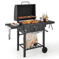 2026 Barbecue à Charbon de Bois Portable avec 2 Tables d'Appoint Noir