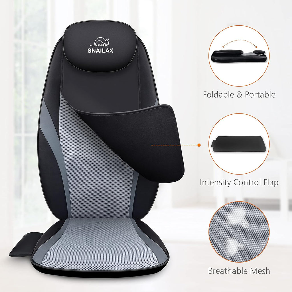 2026 2025 Coussin de Massage Shiatsu Snailax avec Chaleur – Coussin de Fauteuil Massant pour Dos, Massage Kneading pour Maison et Bureau
